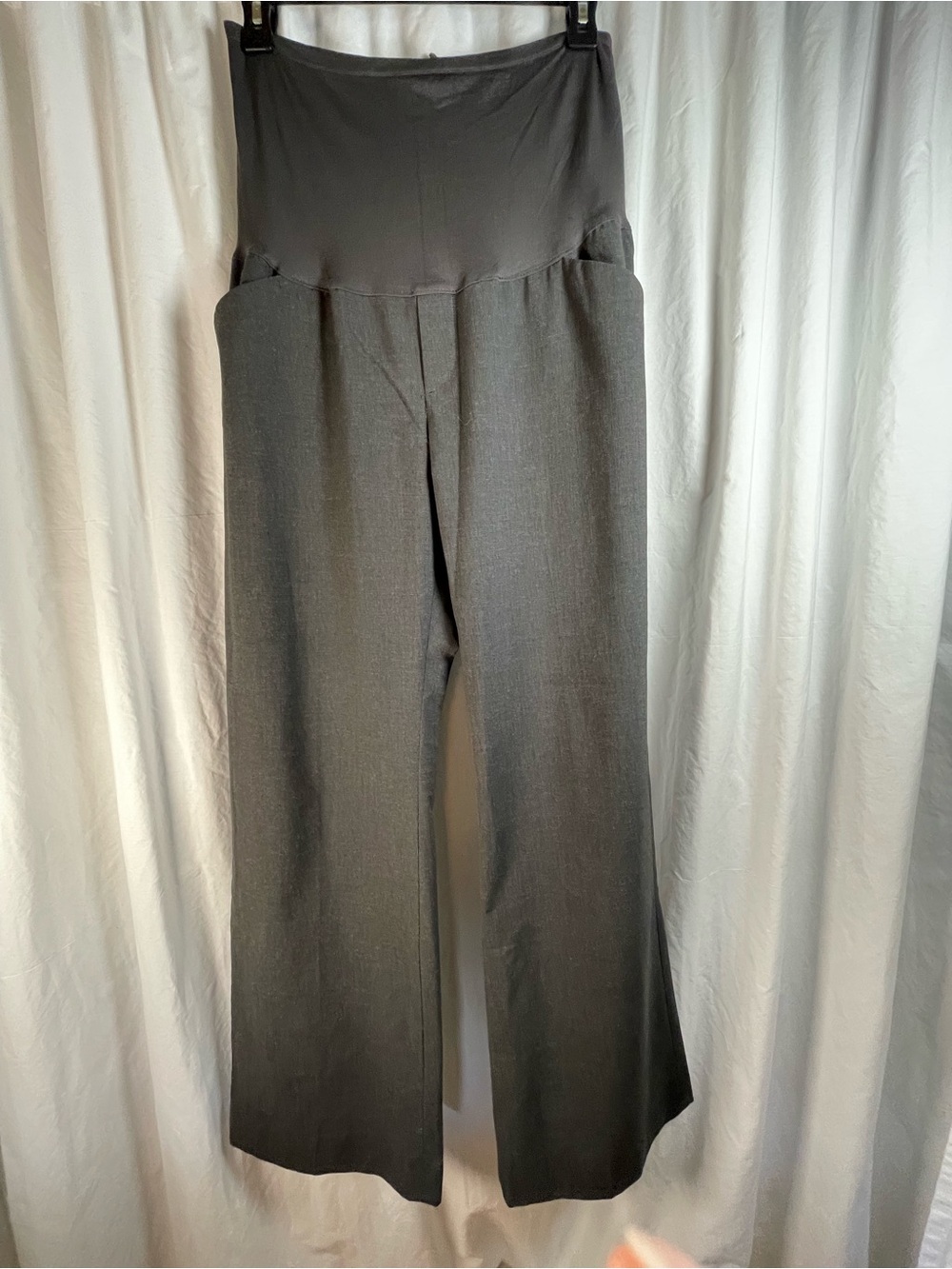 GAP Wide-Leg Maternity Pants — Charcoal/Dark Grey